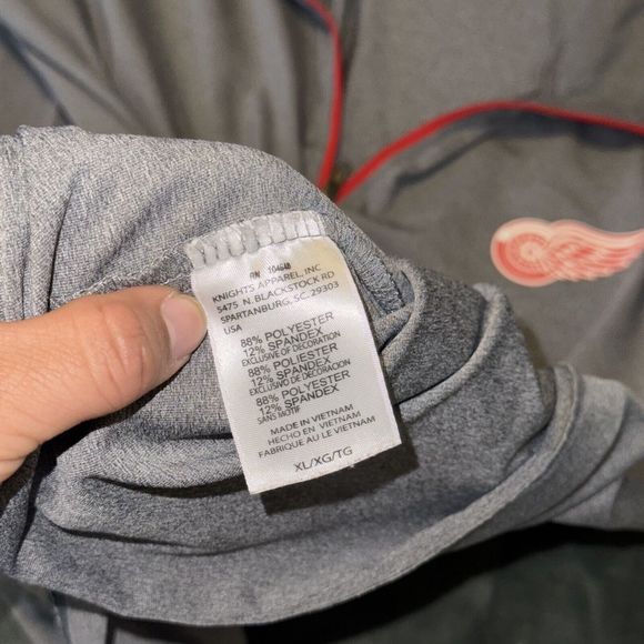 Knights Apparels NHL Detroit Red Wings Jacket Mens XL Gray Long Sleeve 1/4 Zip - Picture 7 of 8